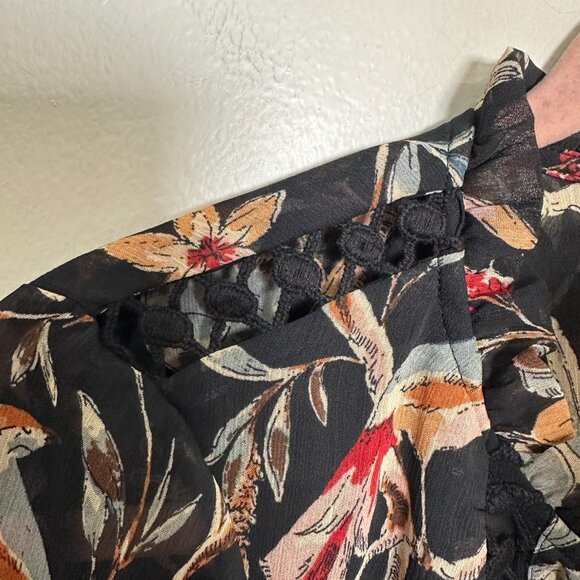Anthropologie MAEVE Odette Floral Peasant Blouse Top Small Flowy Autumn Fall NWT - Picture 4 of 10
